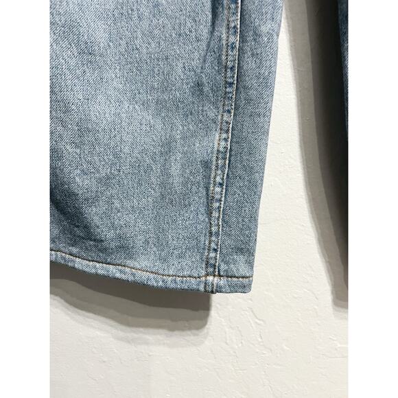 Rag & Bone Miramar Medium Wide Leg Faux Denim Jeans Light Medium Wash Hemmed - Picture 4 of 7